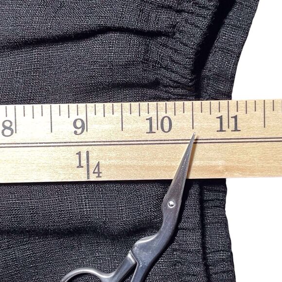 EILEEN FISHER System Basket Crepe Cropped Pants Size Medium Linen Blend Black - Picture 12 of 15